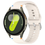 Wavy Grain Stitched 20mm Silicone Watch Band, For Samsung Galaxy Watch 7 40 / 44mm
