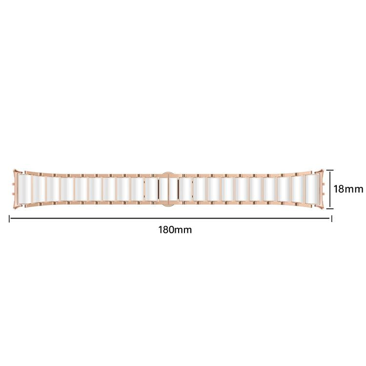 Butterfly Buckle Ceramic White Metal Watch Band, For Samsung Galaxy Fit 3