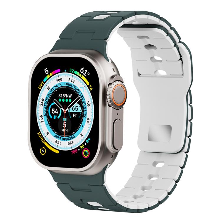 Two Tone Silicone Watch Band, For Apple Watch 46mm / 49mm / 45mm / 44mm, For Apple Watch 42mm / 41mm / 40mm / 38mm