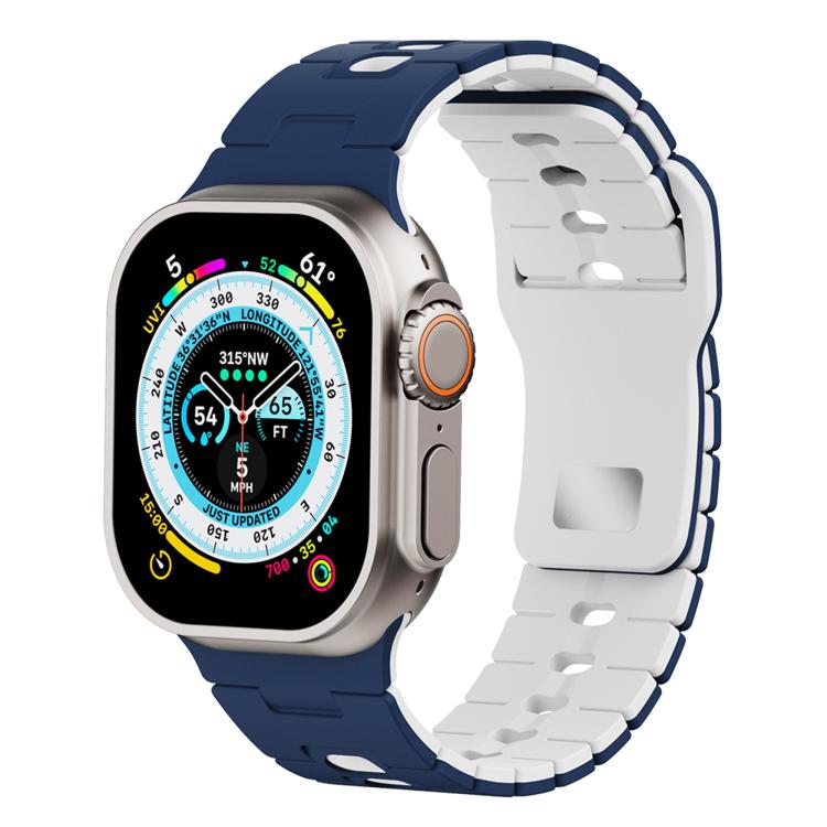 Two Tone Silicone Watch Band, For Apple Watch 46mm / 49mm / 45mm / 44mm, For Apple Watch 42mm / 41mm / 40mm / 38mm
