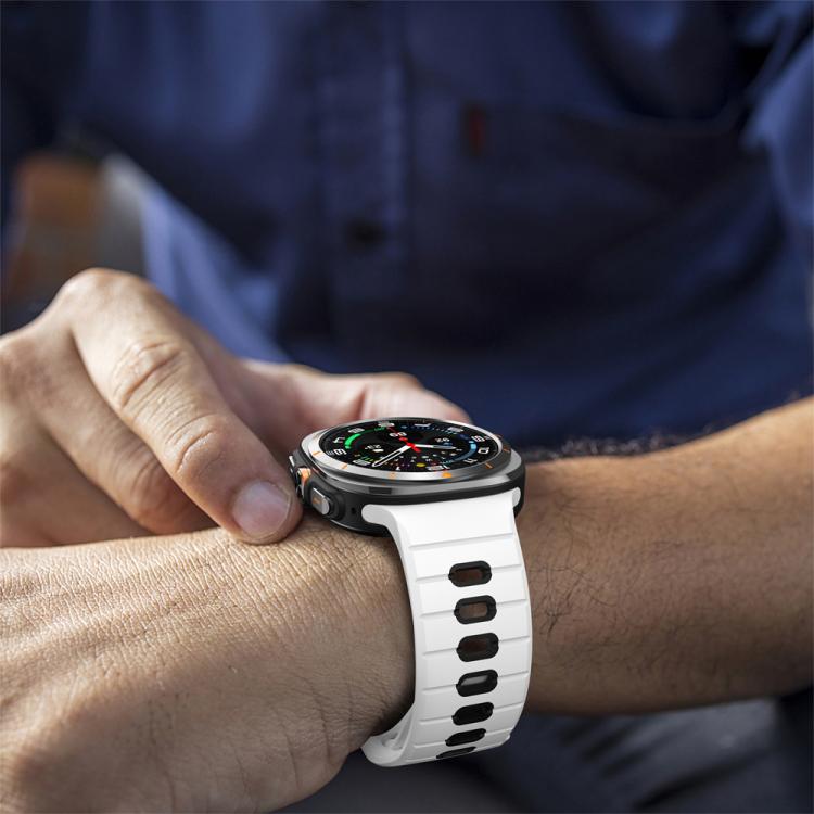 Horizontal Stripes Reverse Buckle Silicone Watch Band, For Samsung Galaxy Watch Ultra 47mm / Ultra 2025