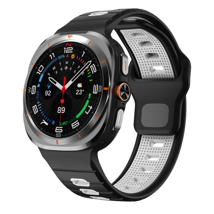 Horizontal Stripes Reverse Buckle Silicone Watch Band, For Samsung Galaxy Watch Ultra 47mm / Ultra 2025