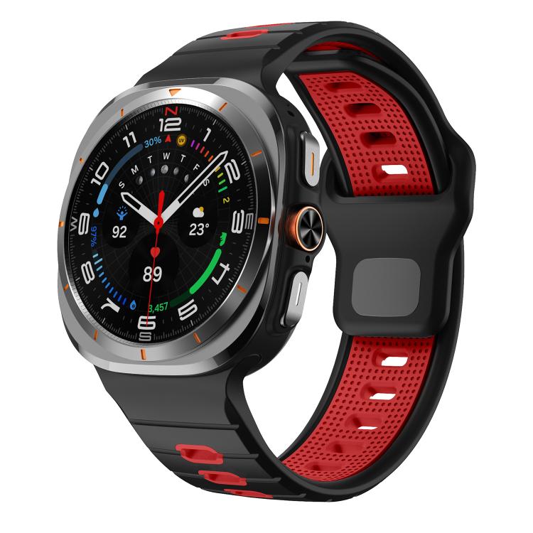 Horizontal Stripes Reverse Buckle Silicone Watch Band, For Samsung Galaxy Watch Ultra 47mm / Ultra 2025
