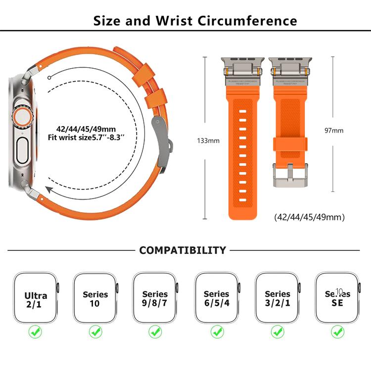 Kalebol Outdoor Explorer Metal Connector TPU Watch Band, For Apple Watch 46mm / 49mm / 45mm / 44mm