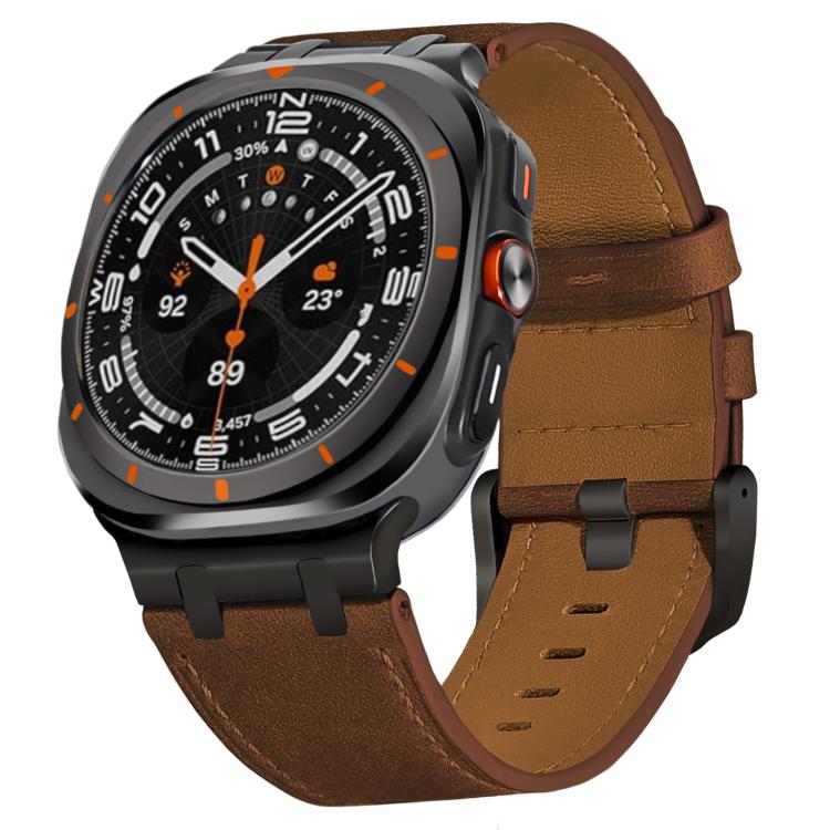 سوار ساعة من جلد الحصان المجنون، لساعات Samsung Galaxy Watch Ultra 47mm / Ultra 2025