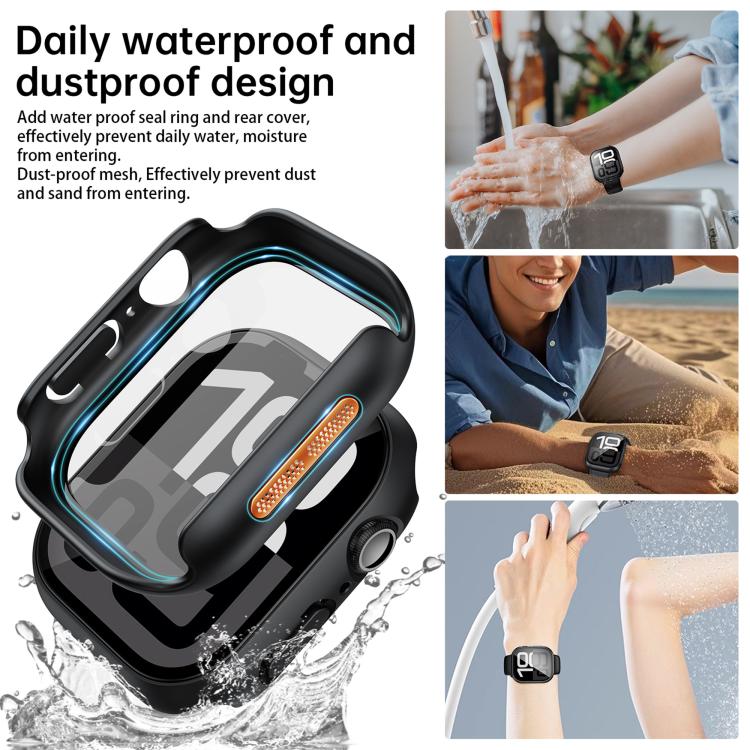 Tempered Film Integrated PC Watch Protective Case, For Apple Watch Series 6 / 5 / 4 & SE 44mm, For Apple Watch Series 6 / 5 / 4 & SE 40mm, For Apple Watch Series 11 / 10 46mm, For Apple Watch Series 11 / 10 42mm, For Apple Watch Series 9 / 8 / 7 45mm  ...