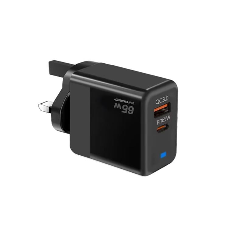 شاحن PD41 GaN PD 45 واط + USB مع كابل بيانات USB-C إلى USB-C / 8 Pin للآيفون، قابس المملكة المتحدة، قابس المملكة المتحدة