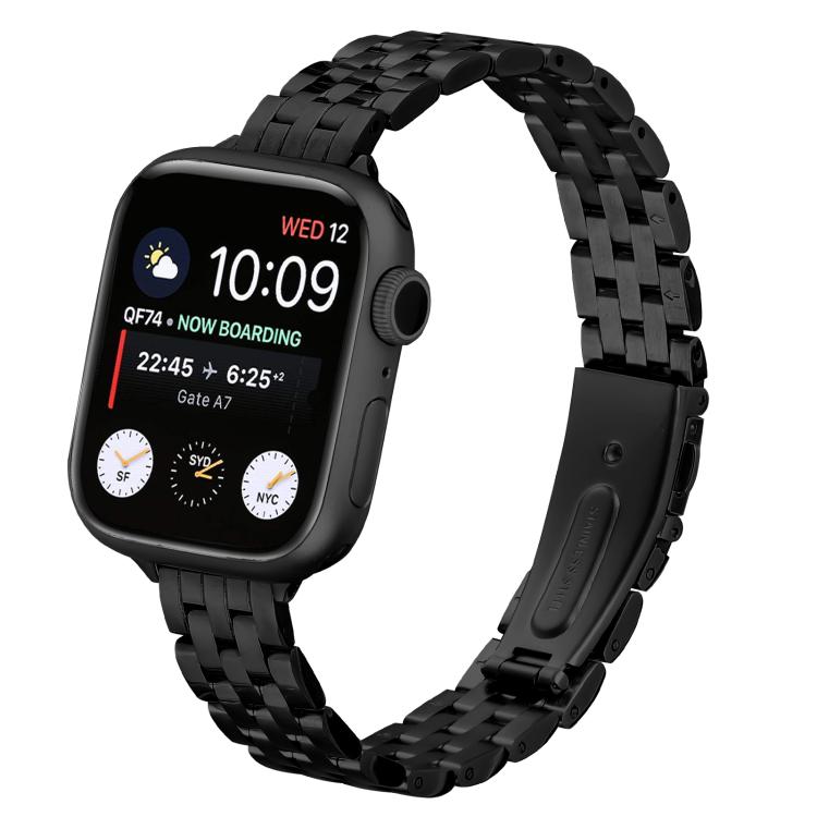 Schmale Edelstahl-Uhrenarmband mit Taillenschnalle, passend für Apple Watch 46 mm / 49 mm / 45 mm / 44 mm und 42 mm / 41 mm / 40 mm / 38 mm