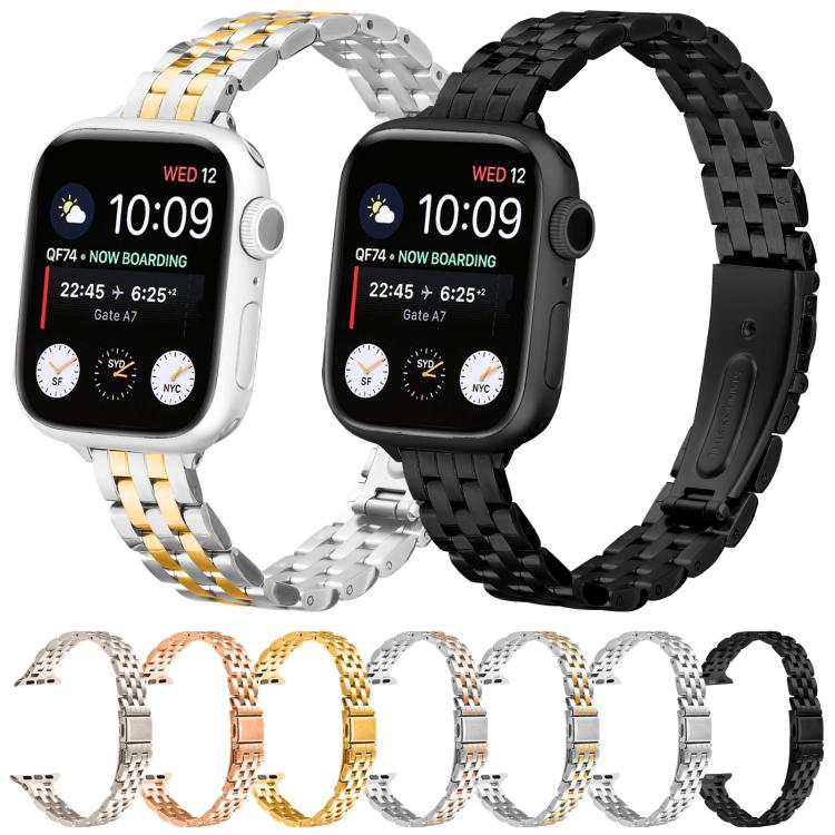 Small Waist Slingshot Buckle Steel Watch Band, For Apple Watch 46mm / 49mm / 45mm / 44mm, For Apple Watch 42mm / 41mm / 40mm / 38mm