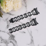 Metal Head Oval Diamond Stainless Steel Watch Band, For Samsung Galaxy Watch 7 40mm / 44mm