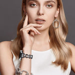 Metal Head Oval Diamond Stainless Steel Watch Band, For Samsung Galaxy Watch 7 40mm / 44mm