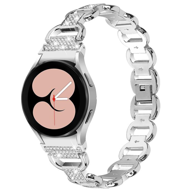 Metal Head Oval Diamond Stainless Steel Watch Band, For Samsung Galaxy Watch 7 40mm / 44mm