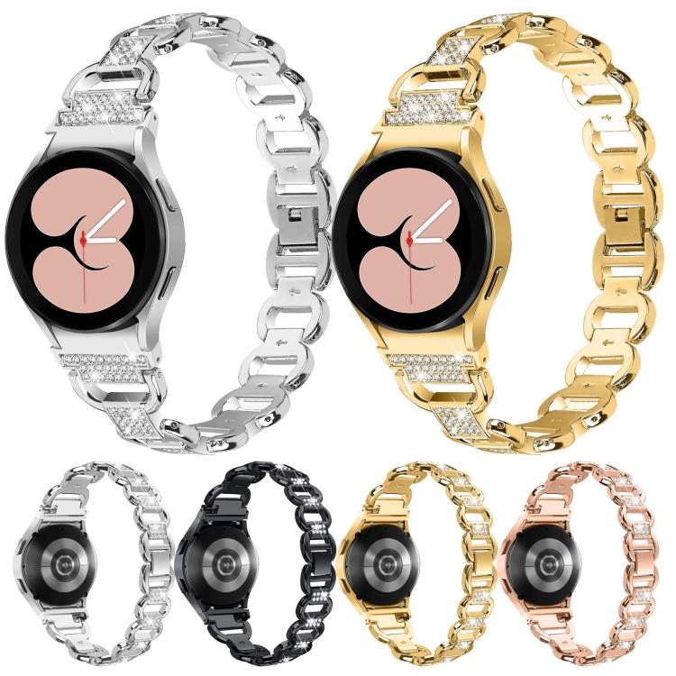 Metal Head Oval Diamond Stainless Steel Watch Band, For Samsung Galaxy Watch 7 40mm / 44mm