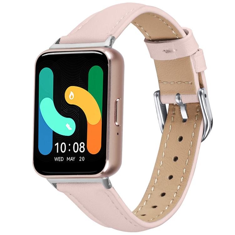 Slim Genuine Leather Watch Band, For Samsung Galaxy Fit3