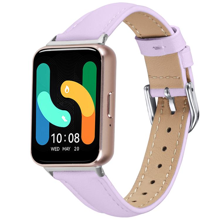 Slim Genuine Leather Watch Band, For Samsung Galaxy Fit3