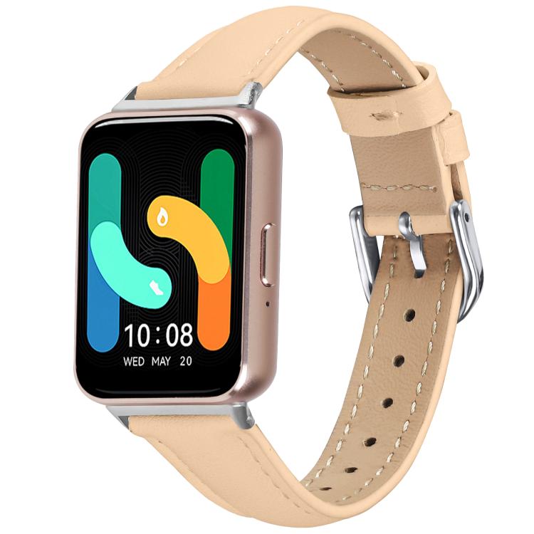 Slim Genuine Leather Watch Band, For Samsung Galaxy Fit3