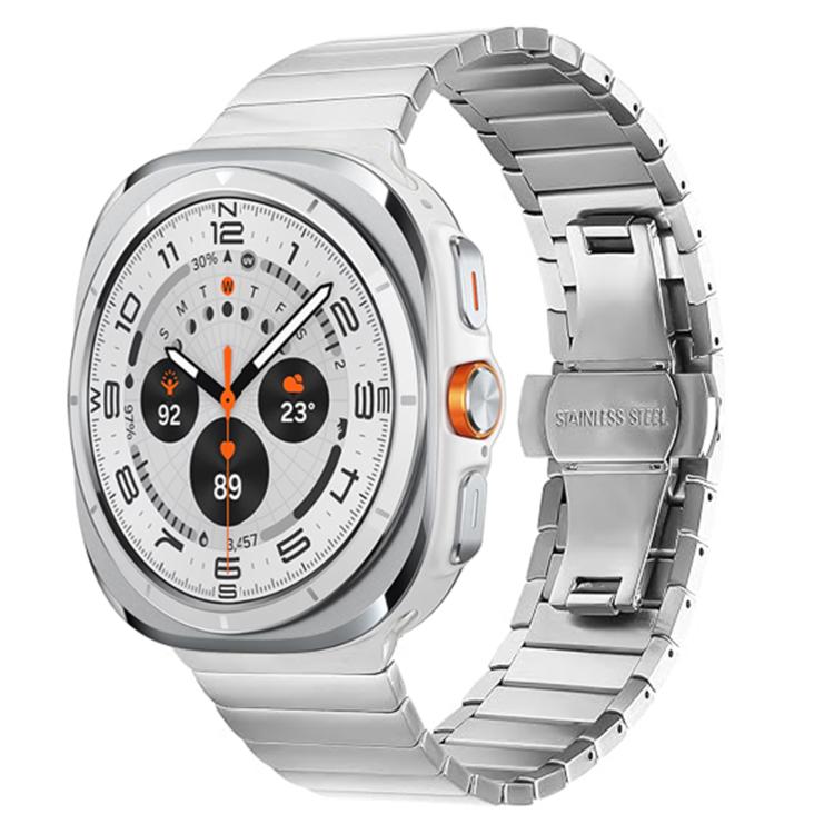One-bead Butterfly Buckle Stainless Steel Watch Band, For Samsung Galaxy Watch Ultra 47mm / Ultra 2025