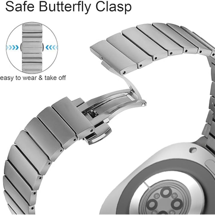 One-bead Butterfly Buckle Stainless Steel Watch Band, For Samsung Galaxy Watch Ultra 47mm / Ultra 2025