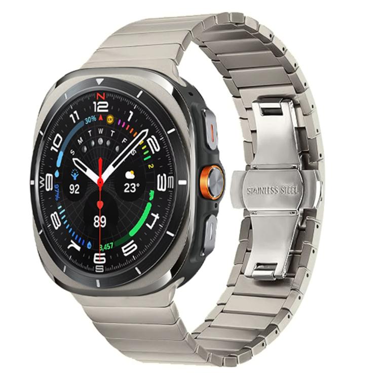 One-bead Butterfly Buckle Stainless Steel Watch Band, For Samsung Galaxy Watch Ultra 47mm / Ultra 2025