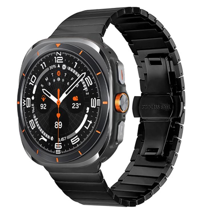 One-bead Butterfly Buckle Stainless Steel Watch Band, For Samsung Galaxy Watch Ultra 47mm / Ultra 2025