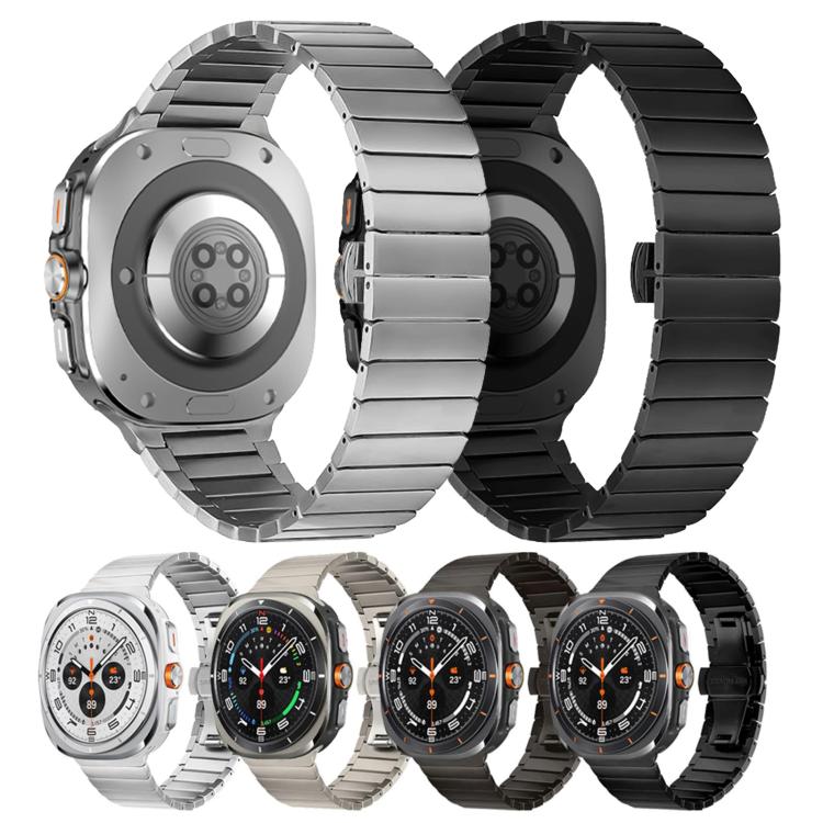 One-bead Butterfly Buckle Stainless Steel Watch Band, For Samsung Galaxy Watch Ultra 47mm / Ultra 2025