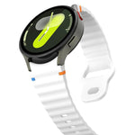 Wavy Grain Stitched Reverse Buckle 20mm Silicone Watch Band, For Samsung Galaxy Watch 7 40mm / 44mm