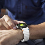 Wavy Grain Stitched Reverse Buckle 20mm Silicone Watch Band, For Samsung Galaxy Watch 7 40mm / 44mm