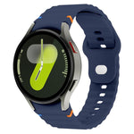 Wavy Grain Stitched Reverse Buckle 20mm Silicone Watch Band, For Samsung Galaxy Watch 7 40mm / 44mm