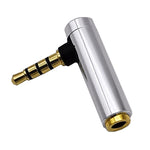 JUNSUNMAY 90 Degree Right Angle 3.5mm TRRS Male to Female Audio Adapter Connector
