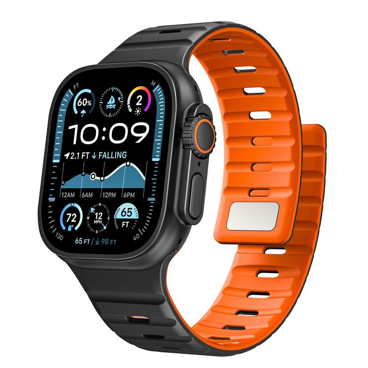Norman Magnetisches Silikon-Uhrenarmband, für Apple Watch 46 mm / 49 mm / 45 mm / 44 mm, für Apple Watch 42 mm / 41 mm / 40 mm / 38 mm