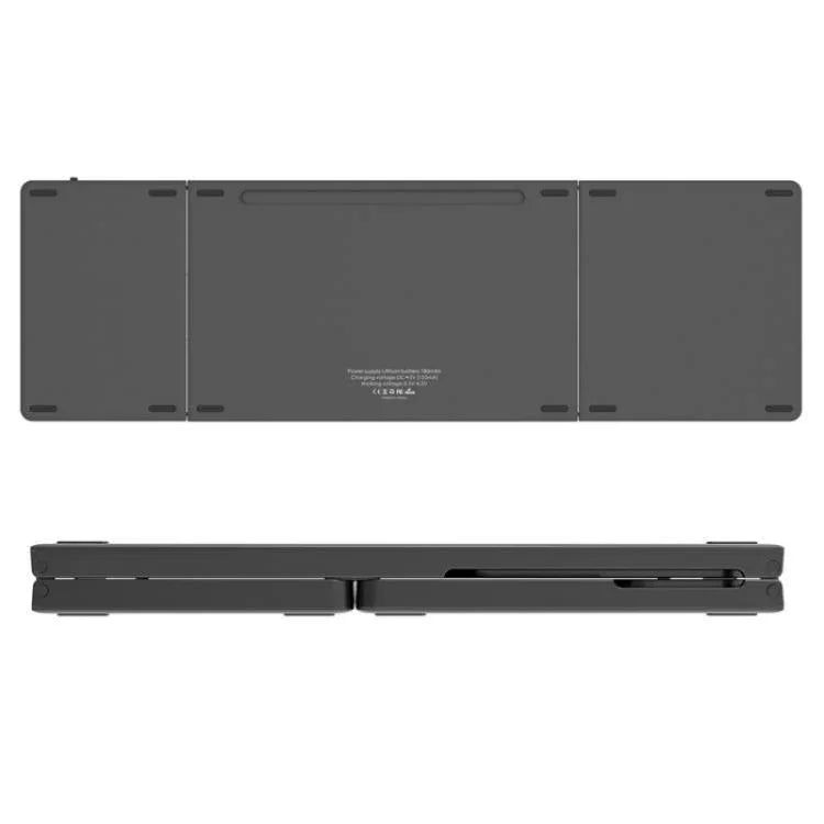 KF86 MAX Foldable Wireless Bluetooth-Compatible Keyboard With Touchpad + Leather Case, With Touchpad + Leather Case