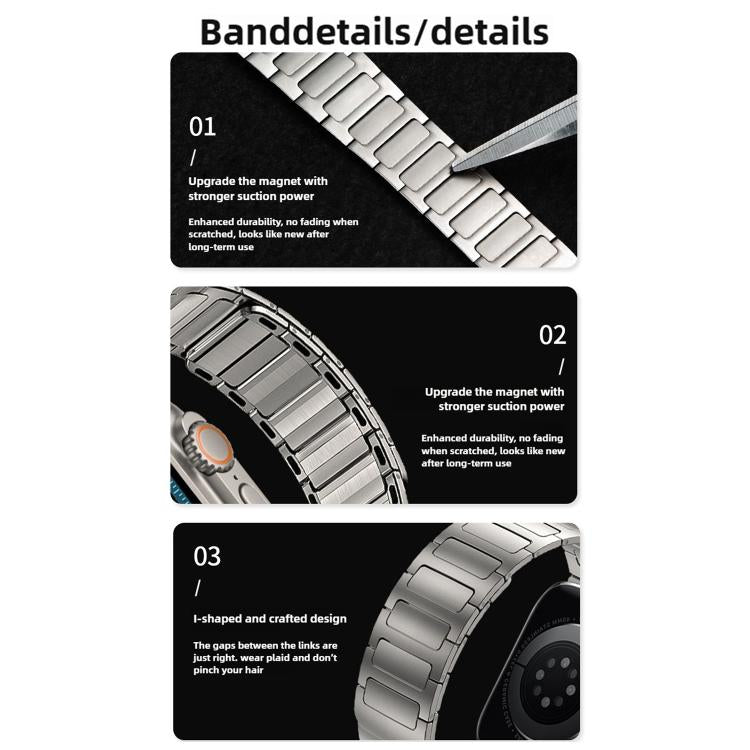 I-Beam Magnetic Stainless Steel Strap, For Apple Watch 46mm / 49mm / 45mm / 44mm, For Apple Watch 42mm / 41mm / 40mm / 38mm
