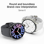 Sense 6 1.43 AMOLED Screen IP68 Waterproof Bluetooth Call Smartwatch Supports Health Monitoring