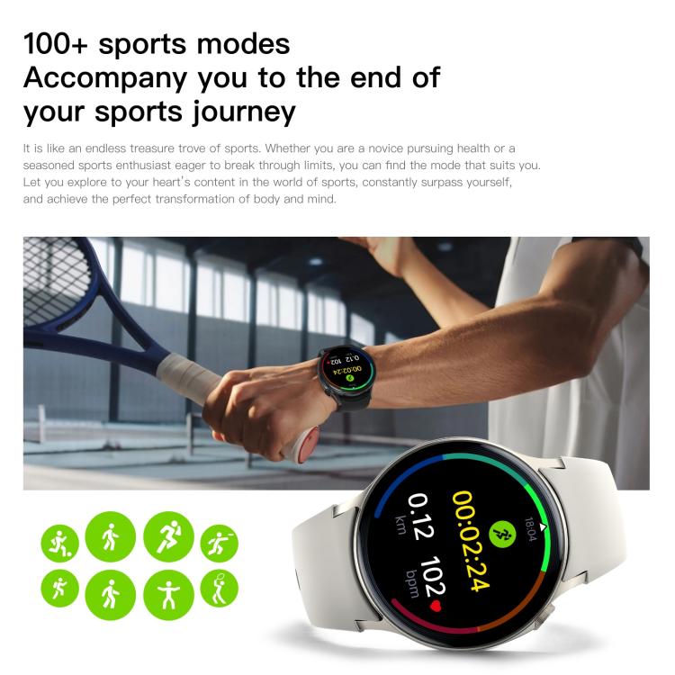 Sense 6 1.43 AMOLED Screen IP68 Waterproof Bluetooth Call Smartwatch Supports Health Monitoring