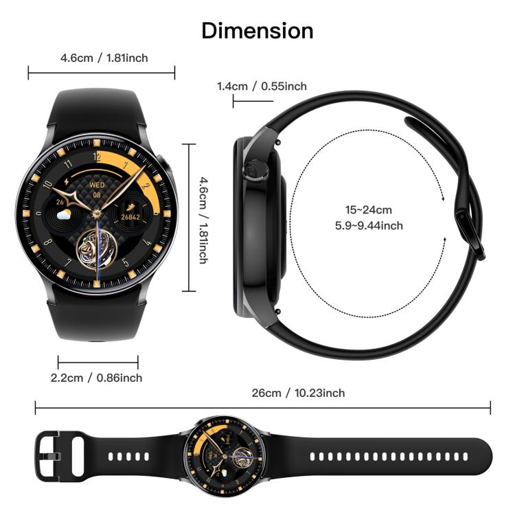 Sense 6 1.43 AMOLED Screen IP68 Waterproof Bluetooth Call Smartwatch Supports Health Monitoring
