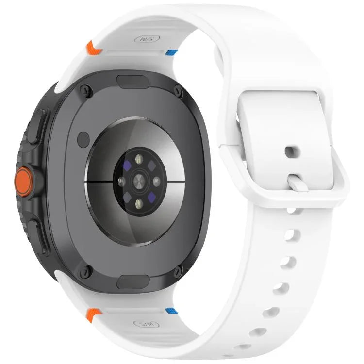 For Samsung Galaxy Watch8 / Watch8 Classic Stitched Solid Color Silicone Watch Band, S, M