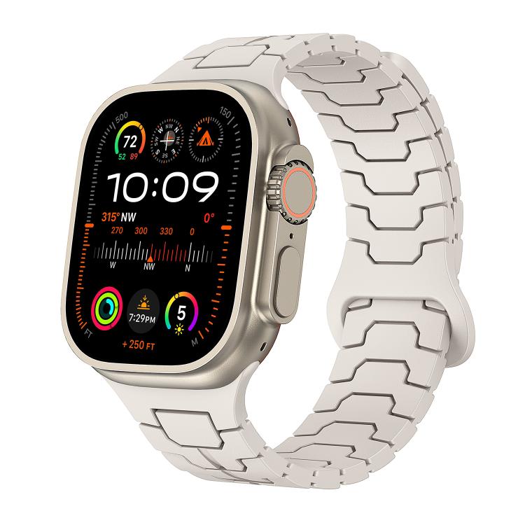 Magnetisches Silikonarmband mit Drachenschuppenmuster aus Stahl, passend für Apple Watch 46 mm / 49 mm / 45 mm / 44 mm