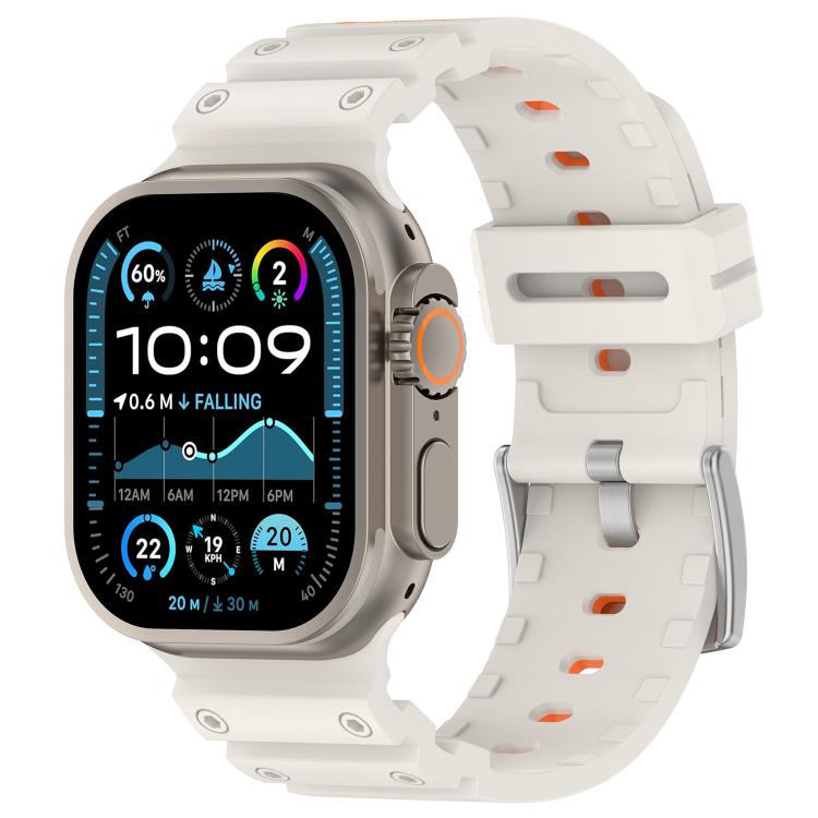 Diamond Texture Two-Color Silicone Watch Band, For Apple Watch 46mm / 49mm / 45mm / 44mm