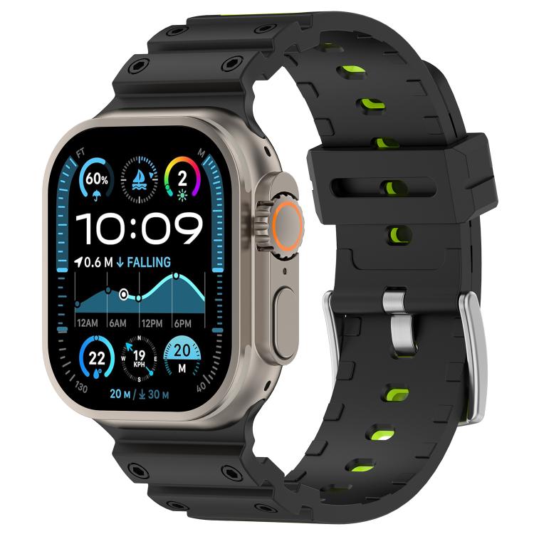 Diamond Texture Two-Color Silicone Watch Band, For Apple Watch 46mm / 49mm / 45mm / 44mm