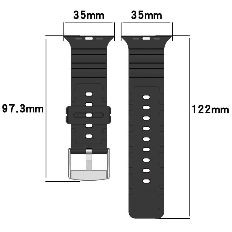 Diamond Texture Two-Color Silicone Watch Band, For Apple Watch 46mm / 49mm / 45mm / 44mm