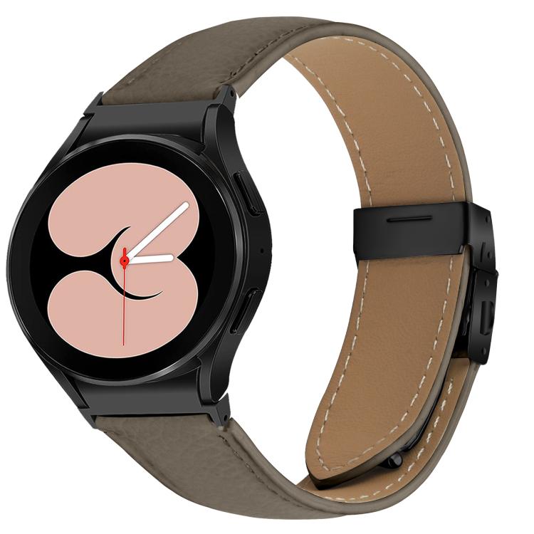 Lychee Texture Black Turtle Back Buckle Leather Watch Band, For Samsung Galaxy Watch 7 40 / 44mm