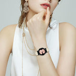 Lychee Texture Black Turtle Back Buckle Leather Watch Band, For Samsung Galaxy Watch 7 40 / 44mm