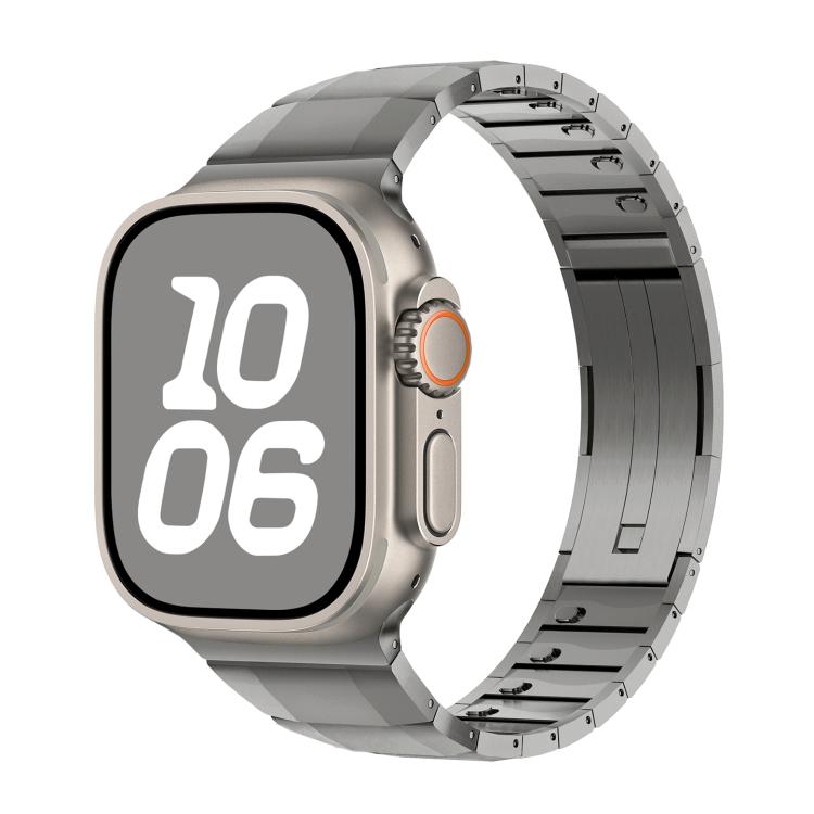 Abnehmbares, gebogenes Edelstahl-Armband, passend für Apple Watch 46 mm / 49 mm / 45 mm / 44 mm und 42 mm / 41 mm / 40 mm / 38 mm