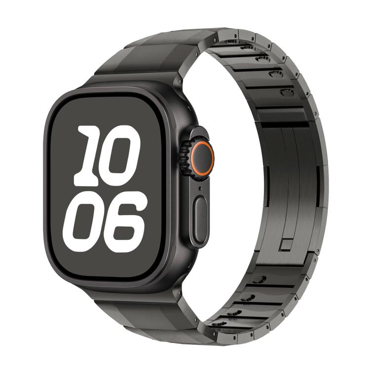 Abnehmbares, gebogenes Edelstahl-Armband, passend für Apple Watch 46 mm / 49 mm / 45 mm / 44 mm und 42 mm / 41 mm / 40 mm / 38 mm