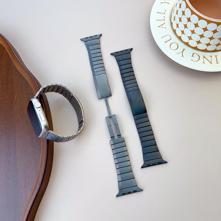 Abnehmbares, gebogenes Edelstahl-Armband, passend für Apple Watch 46 mm / 49 mm / 45 mm / 44 mm und 42 mm / 41 mm / 40 mm / 38 mm