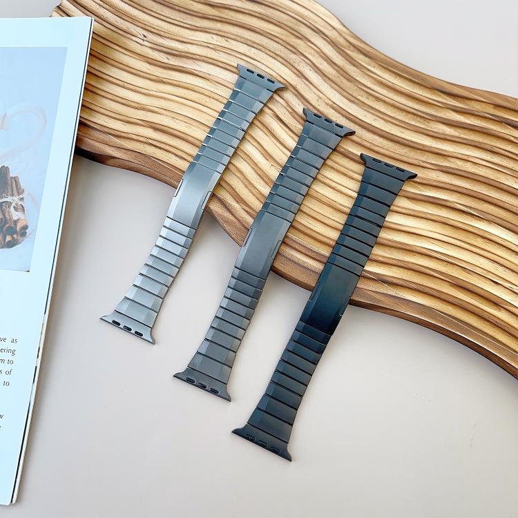 Abnehmbares, gebogenes Edelstahl-Armband, passend für Apple Watch 46 mm / 49 mm / 45 mm / 44 mm und 42 mm / 41 mm / 40 mm / 38 mm