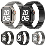 Abnehmbares, gebogenes Edelstahl-Armband, passend für Apple Watch 46 mm / 49 mm / 45 mm / 44 mm und 42 mm / 41 mm / 40 mm / 38 mm