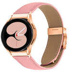 Lychee Texture Rose Gold Turtle Back Buckle Leather Watch Band, For Samsung Galaxy Watch 7 40 / 44mm