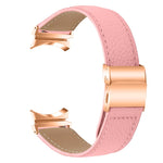 Lychee Texture Rose Gold Turtle Back Buckle Leather Watch Band, For Samsung Galaxy Watch 7 40 / 44mm