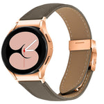 Lychee Texture Rose Gold Turtle Back Buckle Leather Watch Band, For Samsung Galaxy Watch 7 40 / 44mm
